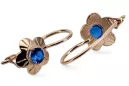 Des boucles d'oreilles Artisanat vintage Saphir Or rose 14 carats vintage d'origine vec028r